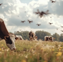 Police in France are using drones to detect cattle hidden by farmers who want to avoid mandatory vaccinations photo